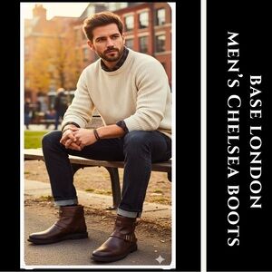 Base London Men’s Dark Brown Buckle Boots